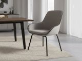 Sedia comoda imbottita in tessuto grigio - Arpaia