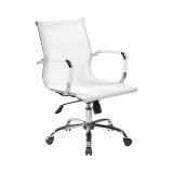 Sedia con Ruote Bianco Regolabile Imbottito, 5 Ruote - Asunik