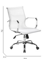 Sedia con Ruote Bianco Regolabile Imbottito, 5 Ruote - Asunik