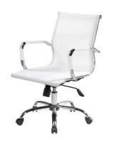 Sedia con Ruote Bianco Regolabile Imbottito, 5 Ruote - Asunik