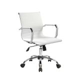 Sedia con Ruote Bianco Regolabile Imbottito, 5 Ruote - Gallicom