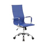 Sedia con Ruote blu Regolabile Imbottito, 5 Ruote - Attilia