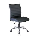 Sedia con ruote da ufficio in tessuto nera - Lia