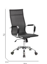 Sedia con ruote Dardit, Nero, 63x54h106-116 cm