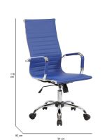 Sedia con ruote Dluis, Blu, 63x54h106-116 cm