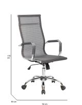 Sedia con Ruote Grigio Regolabile Imbottito, 5 Ruote - Traversone
