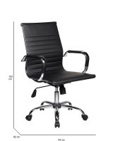 Sedia con Ruote Nero Regolabile Imbottito, 5 Ruote - Georgg