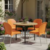 Sedia da Esterno Arancione 4 Sedie Impilabile, Peso Supportato 120 kg Made in Italy - Eclectic