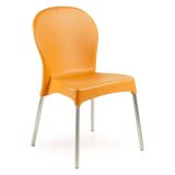 Sedia da Esterno Arancione una Sedia Impilabile, Peso Supportato 120 kg Made in Italy - Linder