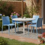 Sedia da Esterno Azzurro 4 Sedie Impilabile, Peso Supportato 120 kg Made in Italy - Grover