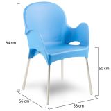 Sedia da Esterno Azzurro una Sedia Impilabile, Braccioli Made in Italy - Vashti