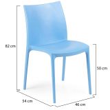 Sedia da Esterno Azzurro una Sedia Impilabile, Peso Supportato 120 kg Made in Italy - Grover
