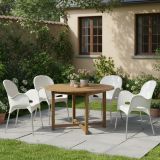Sedia da Esterno Beige 4 Sedie Impilabile, Braccioli Made in Italy - Raimund