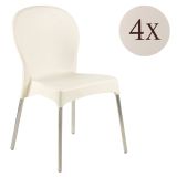 Sedia da Esterno Beige 4 Sedie Impilabile, Peso Supportato 120 kg Made in Italy - Eclectic