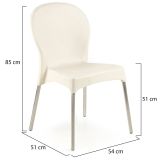 Sedia da Esterno Beige 4 Sedie Impilabile, Peso Supportato 120 kg Made in Italy - Eclectic
