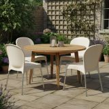 Sedia da Esterno Beige 4 Sedie Impilabile, Peso Supportato 120 kg Made in Italy - Eclectic
