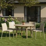 Sedia da Esterno Beige 4 Sedie Impilabile, Peso Supportato 120 kg Made in Italy - Grover