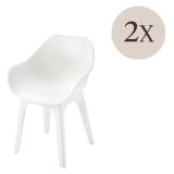 Sedia da Esterno Bianco 2 Sedie Braccioli, Peso Supportato 120 kg Made in Italy - Oakahalla