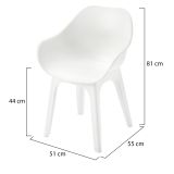 Sedia da Esterno Bianco 2 Sedie Braccioli, Peso Supportato 120 kg Made in Italy - Oakahalla