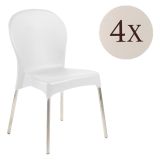 Sedia da Esterno Bianco 4 Sedie Impilabile, Peso Supportato 120 kg Made in Italy - Eclectic