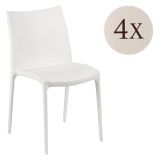 Sedia da Esterno Bianco 4 Sedie Impilabile, Peso Supportato 120 kg Made in Italy - Grover