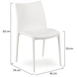 Sedia da Esterno Bianco 4 Sedie Impilabile, Peso Supportato 120 kg Made in Italy - Grover