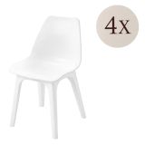 Sedia da Esterno Bianco 4 Sedie Peso Supportato 120 kg, Colore Seduta Bianco Made in Italy - Montivilla