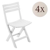 Sedia da Esterno Bianco 4 Sedie Pieghevole, Peso Supportato 120 kg Made in Italy - Jennie