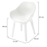 Sedia da Esterno Bianco una Sedia Braccioli, Peso Supportato 120 kg Made in Italy - Wesconnett