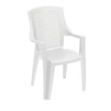 Sedia da Esterno Bianco una Sedia Impilabile, Braccioli - Masainas