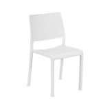 Sedia da Esterno Bianco una Sedia Impilabile, Colore Seduta Bianco - Revo