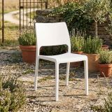 Sedia da Esterno Bianco una Sedia Impilabile, Peso Supportato 120 kg - Cereseto