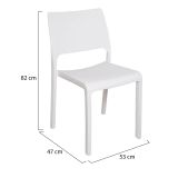 Sedia da Esterno Bianco una Sedia Impilabile, Peso Supportato 120 kg - Cereseto