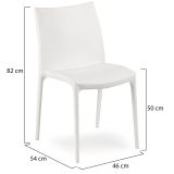 Sedia da Esterno Bianco una Sedia Impilabile, Peso Supportato 120 kg Made in Italy - Grover