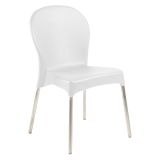 Sedia da Esterno Bianco una Sedia Impilabile, Peso Supportato 120 kg Made in Italy - Linder
