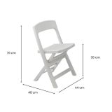 Sedia da Esterno Bianco una Sedia Pieghevole, Colore Seduta Bianco - Sanzeno