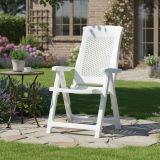 Sedia da Esterno Bianco una Sedia Schienale Reclinabile, Multiposizione Made in Italy - Alburni