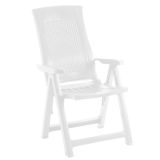 Sedia da Esterno Bianco una Sedia Schienale Reclinabile, Multiposizione Made in Italy - Alburni