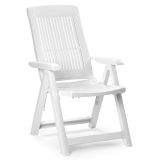 Sedia da Esterno Bianco una Sedia Schienale Reclinabile, Multiposizione Made in Italy - Dozier