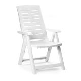 Sedia da Esterno Bianco una Sedia Schienale Reclinabile, Multiposizione Made in Italy - Halsell