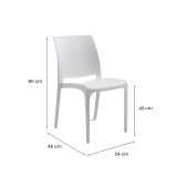 Sedia da esterno Camo, 54x46 h80 cm, Bianco