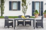 Sedia da esterno Como, Seduta da giardino, Poltrona outdoor effetto rattan, 100 % Made in Italy, 60x58h89 cm, Antracite
