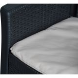 Sedia da esterno Como, Seduta da giardino, Poltrona outdoor effetto rattan, 100 % Made in Italy, 60x58h89 cm, Antracite