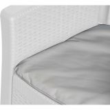 Sedia da esterno Como, Seduta da giardino, Poltrona outdoor effetto rattan, 100 % Made in Italy, 60x58h89 cm, Bianco