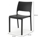 Sedia da esterno design impilabile antracite - Cereseto