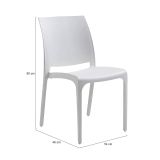 Sedia da esterno Dventurin, Seggiola da giardino, Seduta outdoor multiuso, Panchina da giardino, Made in Italy, 54x46 h80 cm, Bianco