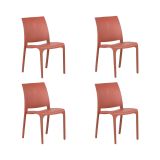 Sedia da esterno Dventurin, Seggiola da giardino, Seduta outdoor multiuso, Panchina da giardino, Made in Italy, 54x46 h80 cm, Rosa
