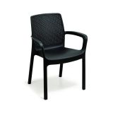 Sedia da esterno elegante impilabile antracite - Asha