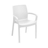 Sedia da esterno elegante impilabile bianco - Asha