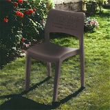 Sedia da esterno Gaeta, Seduta da giardino, Sedia per tavolo da pranzo, Poltrona outdoor, 100 % Made in Italy, 50x51h82 Cm, Antracite